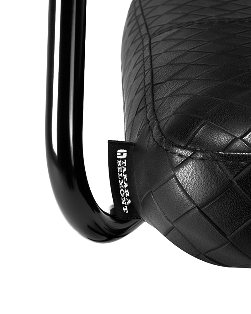 Shiki - Schwarzer gemusterter Friseurstuhl mit schwarzem Kreuzfuß